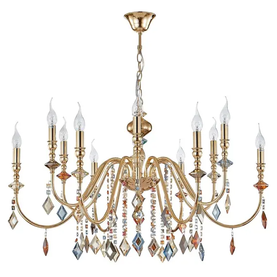 Подвесная люстра Crystal Lux MERCEDES SP6+6 GOLD/COLOR, фото 